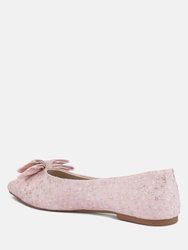 Cicely Jacquard Bow Embellished Ballet Flats