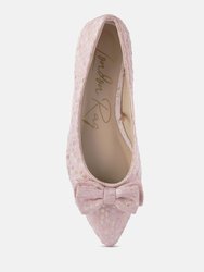Cicely Jacquard Bow Embellished Ballet Flats