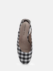 Cinthia Gingham Check Heeled Slingback Sandals