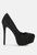 Clarisse Diamante Faux Suede High Heeled Pumps - Black