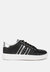 Claude Faux Leather Back Panel Detail Sneakers - Black