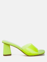 Clear Flirt Clear Strap Slip On Heel Sandals - Lime
