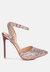 Cloriss Diamante Embellished Glitter High Heels - Rose Gold