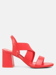 Comfortable Straps Block Heel Sandals - Red