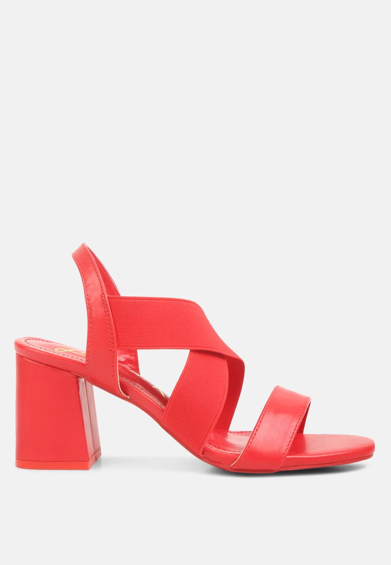 Comfortable Straps Block Heel Sandals - Red