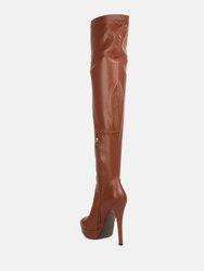 Confetti Stretch PU High Heel Long Boots