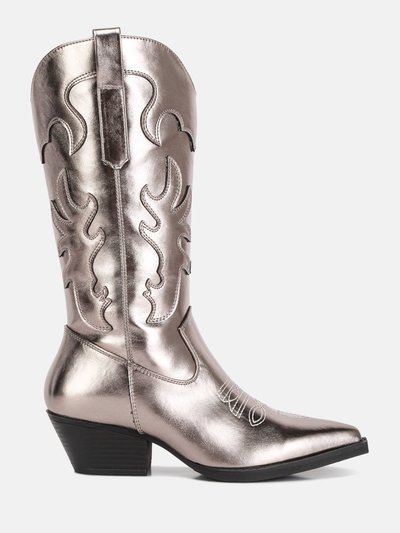 London Rag cowby metallic faux leather cowboy boots product
