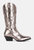 cowby metallic faux leather cowboy boots - Pewter