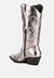 cowby metallic faux leather cowboy boots