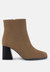 Cox Cut out Block Heeled Chelsea Boots - Tan