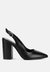 Creidne Block Heel Pointed Toe Sandals - Black