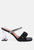 Date Look Clear Heel Rhinestone Sandals - Black