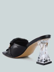 Deeba Diamante Embellishment Clear Spool Heel Sandals