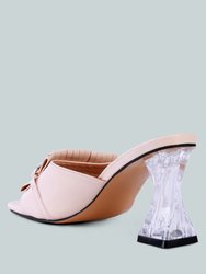 Deeba Diamante Embellishment Clear Spool Heel Sandals