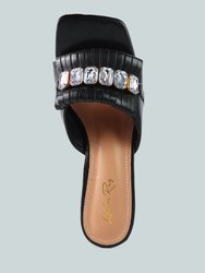 Deeba Diamante Embellishment Clear Spool Heel Sandals