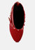 Dejang Metal Stud Embellished Faux Leather Ankle Boot