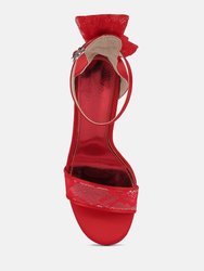 Delancy Bow Detail Lace Stiletto Sandals