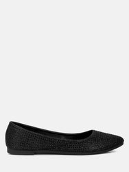 Denki Studded Ballerina Flats - Black