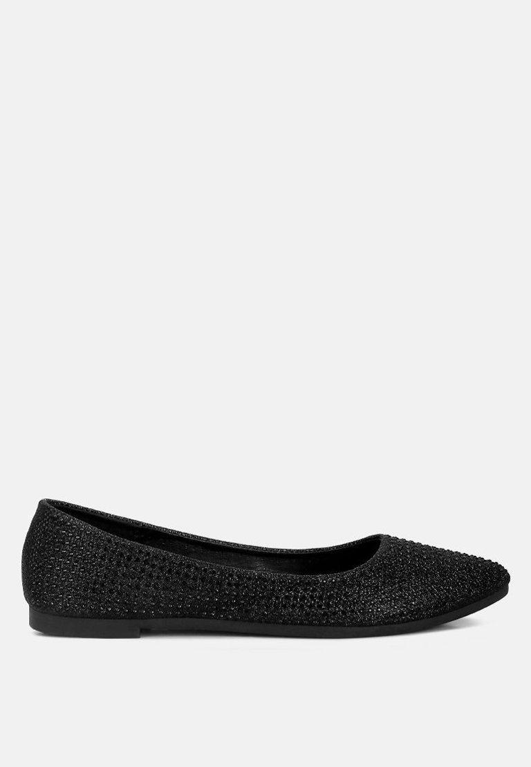 Denki Studded Ballerina Flats - Black