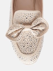 Dewdrops Embellished Casual Bow Loafers