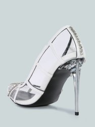 Diamante Clear Stiletto Heel Pumps