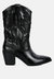Dixom Western Cowboy Ankle Boots - Black