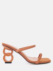 Downtown Double Strap Fantasy Heel Sandals - Mocca
