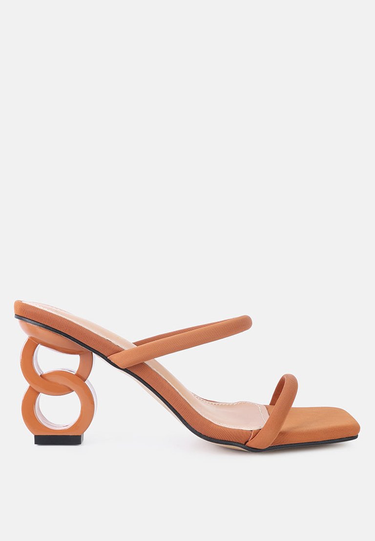 Downtown Double Strap Fantasy Heel Sandals - Mocca
