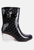 Drench Clear Wedge Rainboots - Black