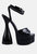 Drop Dead Patent Croc Ultra High Platform Sandals - Black