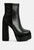 Dryday Diamante Zip Up Block Heel Boots - Black