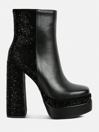 London Rag Dryday Diamante Zip Up Block Heel Boots product