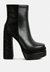 Dryday Diamante Zip Up Block Heel Boots - Black