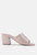 Dumpllin Patent Faux Leather Slip-On Block Heel Sandals - Nude
