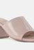 Dumpllin Patent Faux Leather Slip-On Block Heel Sandals