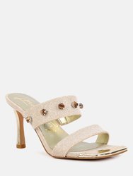 Edm Queen Diamante Embellished Glitter Sandals