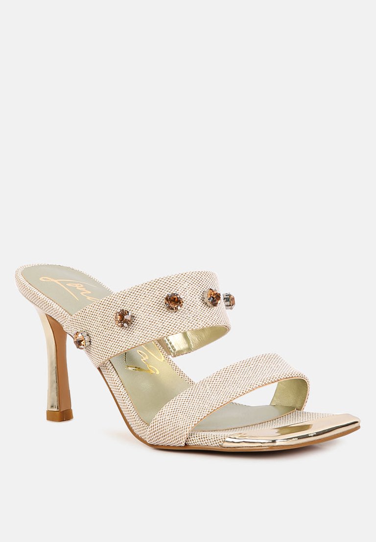 Edm Queen Diamante Embellished Glitter Sandals
