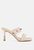 Edm Queen Diamante Embellished Glitter Sandals - Beige