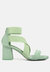 Elastic Strappy Block Heel Sandals - Green