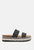 Elsa Double Strap Platform Espadrilles Wedges - Black