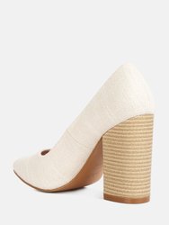 Elsie Canvas Block Heel Pumps