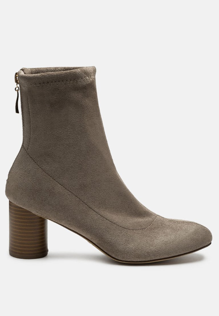 Emerson Micro Suede Ankle Boots - Taupe