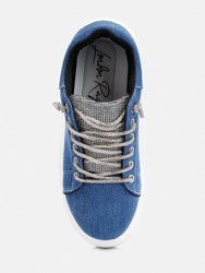 Ena Rhinestone Embellished Denim Sneakers