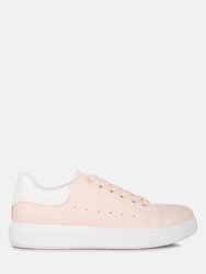 Enora Comfortable Lace up Sneakers - Pink