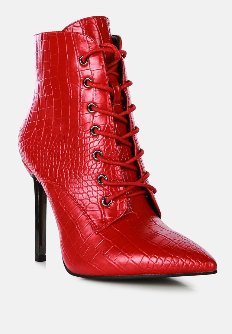 Escala Croc Stiletto Ankle Boots