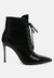Escala Croc Stiletto Ankle Boots - Black