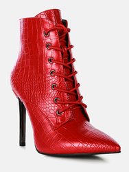 Escala Croc Stiletto Ankle Boots