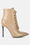 Escala Croc Stiletto Ankle Boots - Tan