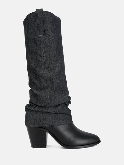 London Rag Fab Cowboy Boots With Denim Sleeve Detail product