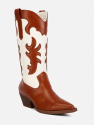 Fallon Faux Leather Patchwork Cowboy Boots